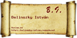 Belinszky István névjegykártya