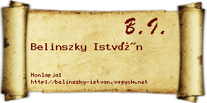 Belinszky István névjegykártya